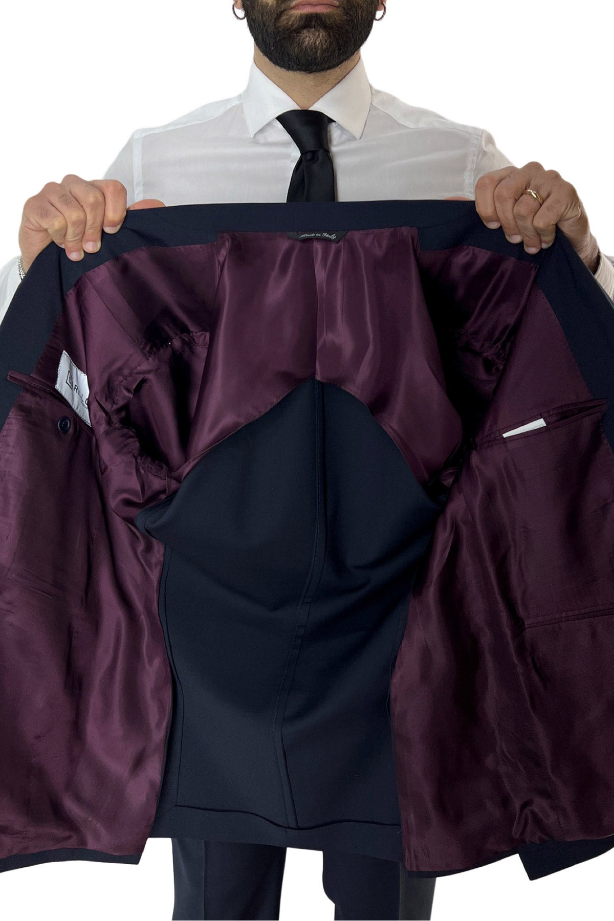 Giacca uomo monopetto Navy blu fresco lana super 130's Vitale Barberis Canonico Rever a lancia