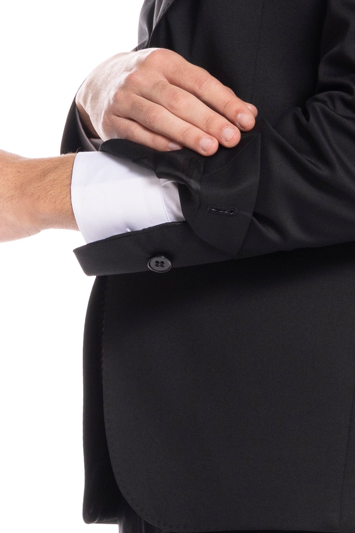 Abito uomo monopetto nera fresco lana super 130's Vitale Barberis Canonico Rever a lancia
