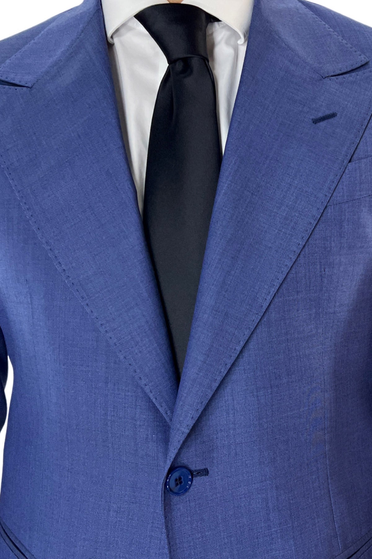 Giacca uomo monopetto Denim fresco lana super 140's Holland & Sherry Rever a lancia