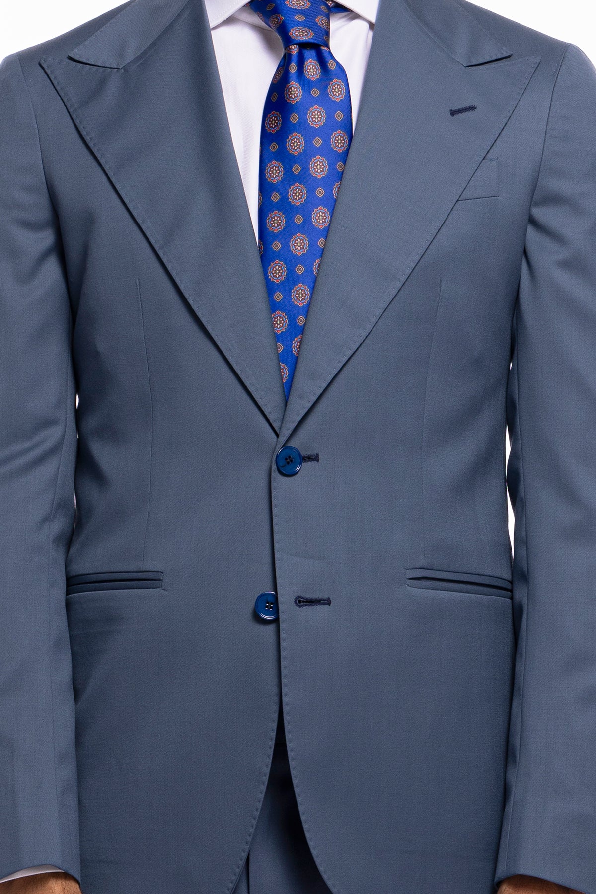 Giacca uomo monopetto celeste polvere fresco lana super 120's Worsted Holland & Sherry Rever a lancia