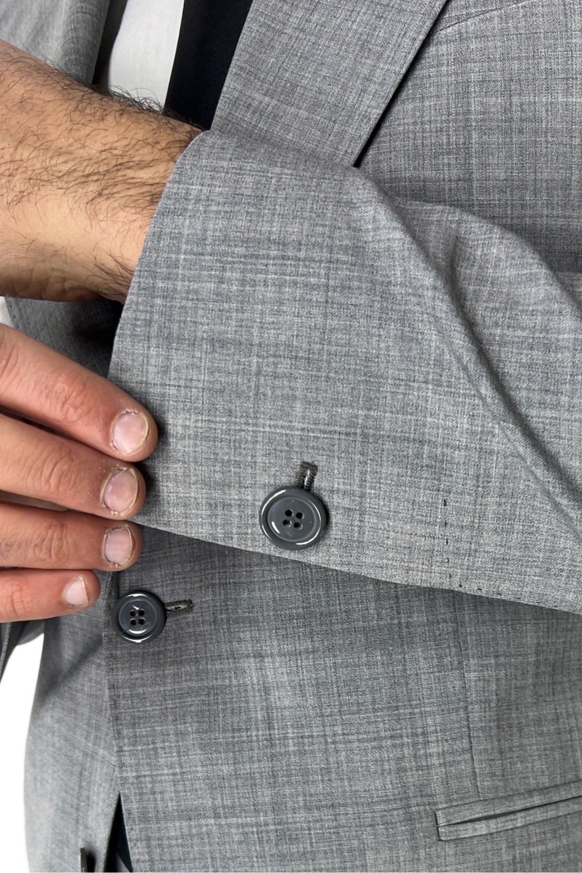 Giacca uomo monopetto grigio chiaro fresco lana mista Rever a lancia