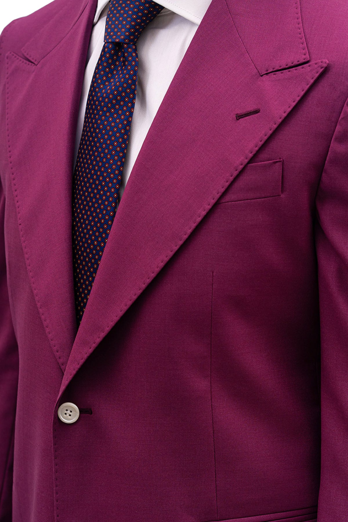 Giacca uomo monopetto vinaccia fresco lana super 100's Holland & Sherry Rever a lancia