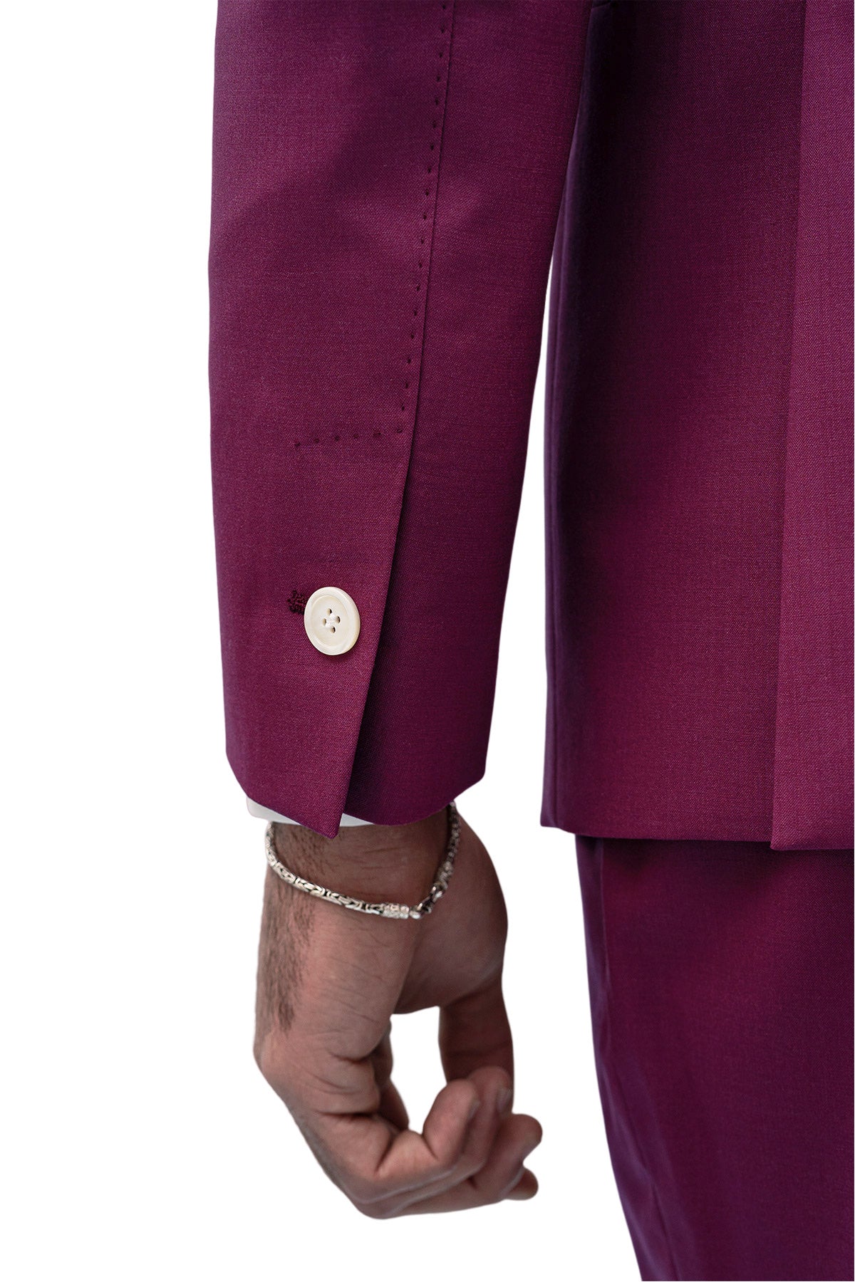 Giacca uomo monopetto vinaccia fresco lana super 100's Holland & Sherry Rever a lancia