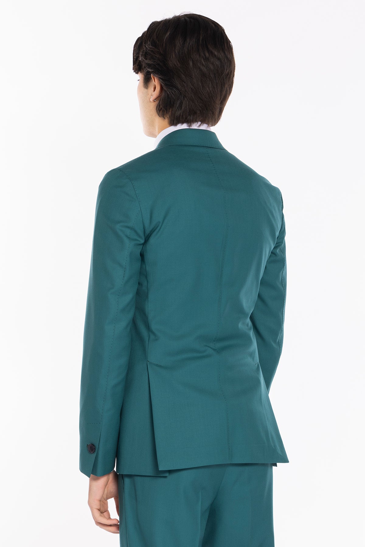 Giacca uomo Doppiopetto verde menta fresco lana super 140's Holland & Sherry Rever a lancia