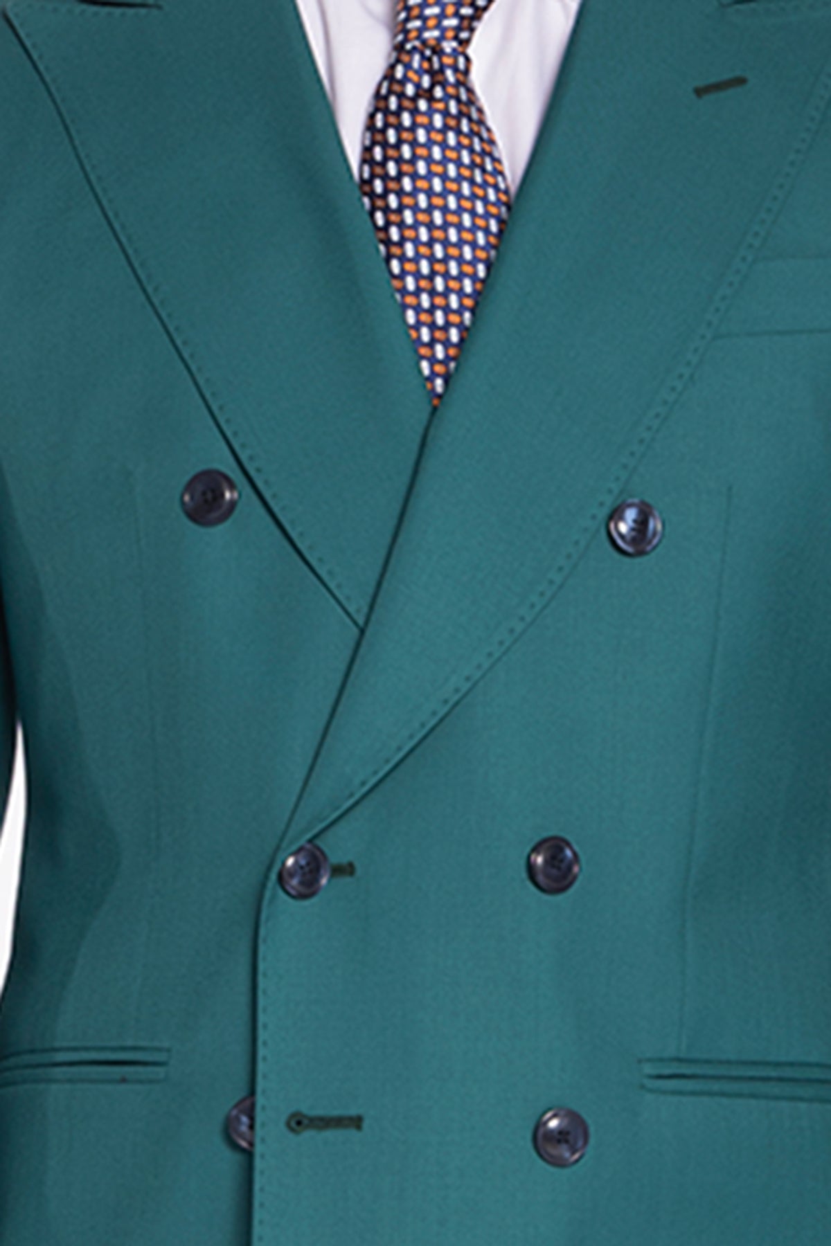 Giacca uomo Doppiopetto verde menta fresco lana super 140's Holland & Sherry Rever a lancia