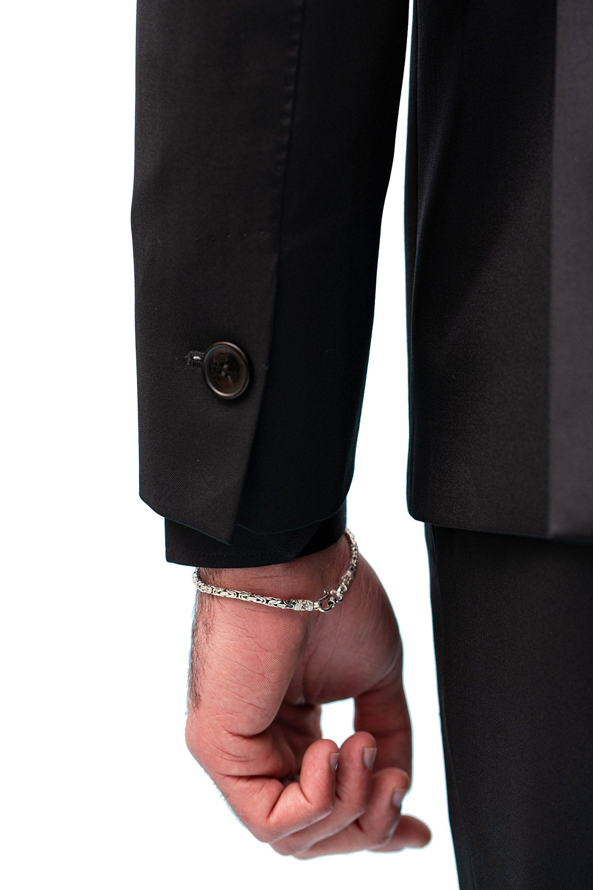 Giacca uomo Doppiopetto nera fresco lana super 130's Vitale Barberis Canonico Rever a lancia