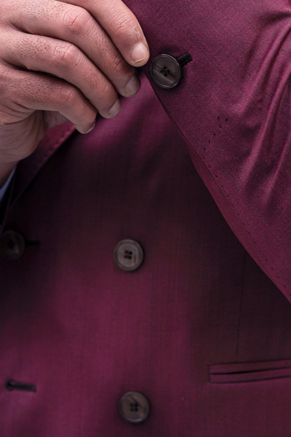 Giacca uomo Doppiopetto Bordeaux Solaro in fresco lana e seta Vitale Barberis Canonico Rever a lancia