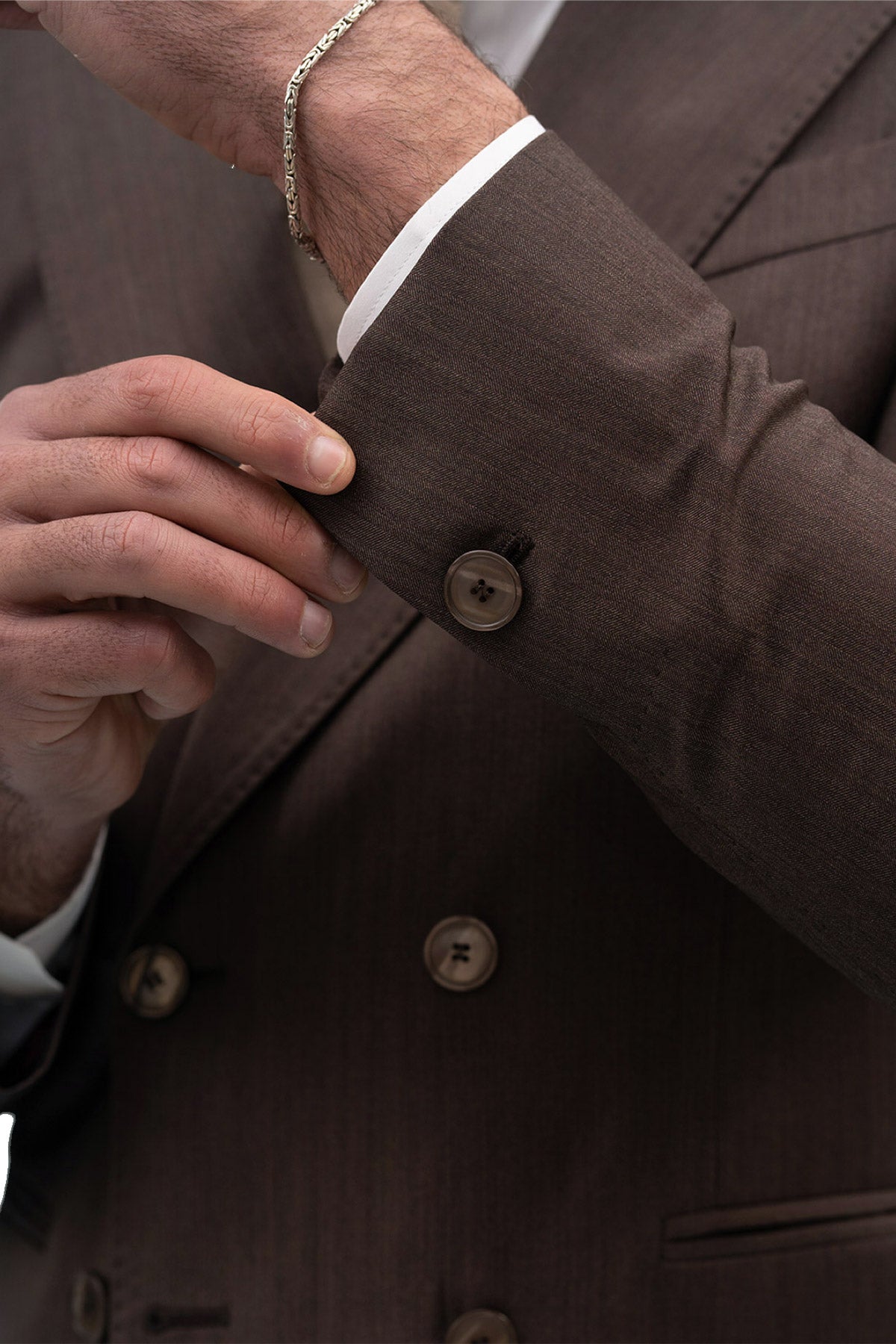 Giacca uomo Doppiopetto Marrone Solaro in fresco lana e seta Vitale Barberis Canonico Rever a lancia