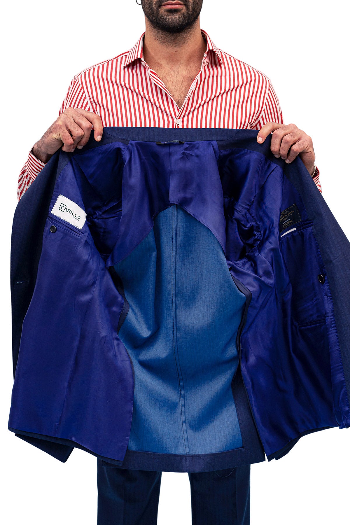 Giacca uomo Doppiopetto Navy blu Solaro in fresco lana e seta Vitale Barberis Canonico Rever a lancia