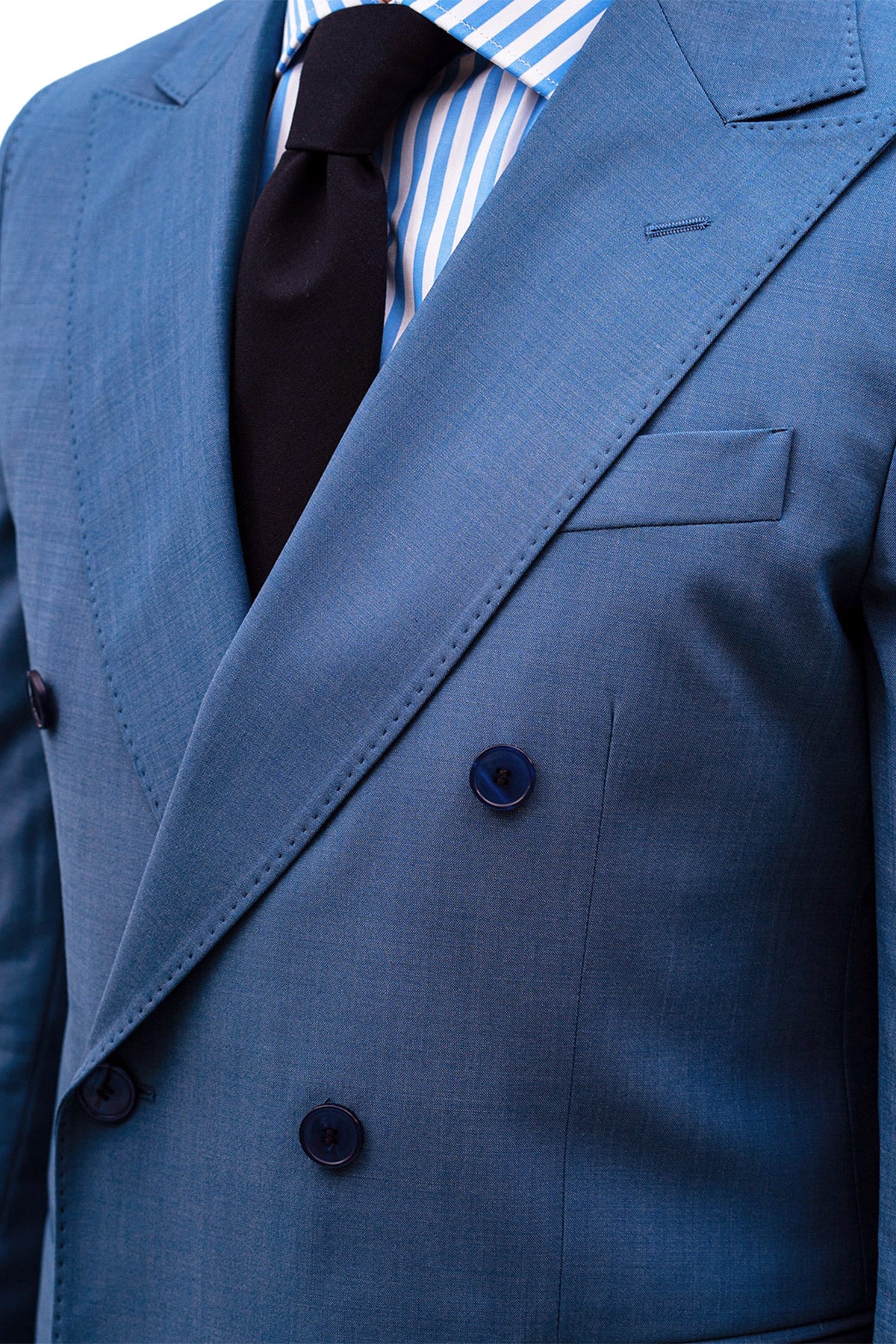 Giacca uomo Doppiopetto Denim fresco lana mista Rever a lancia