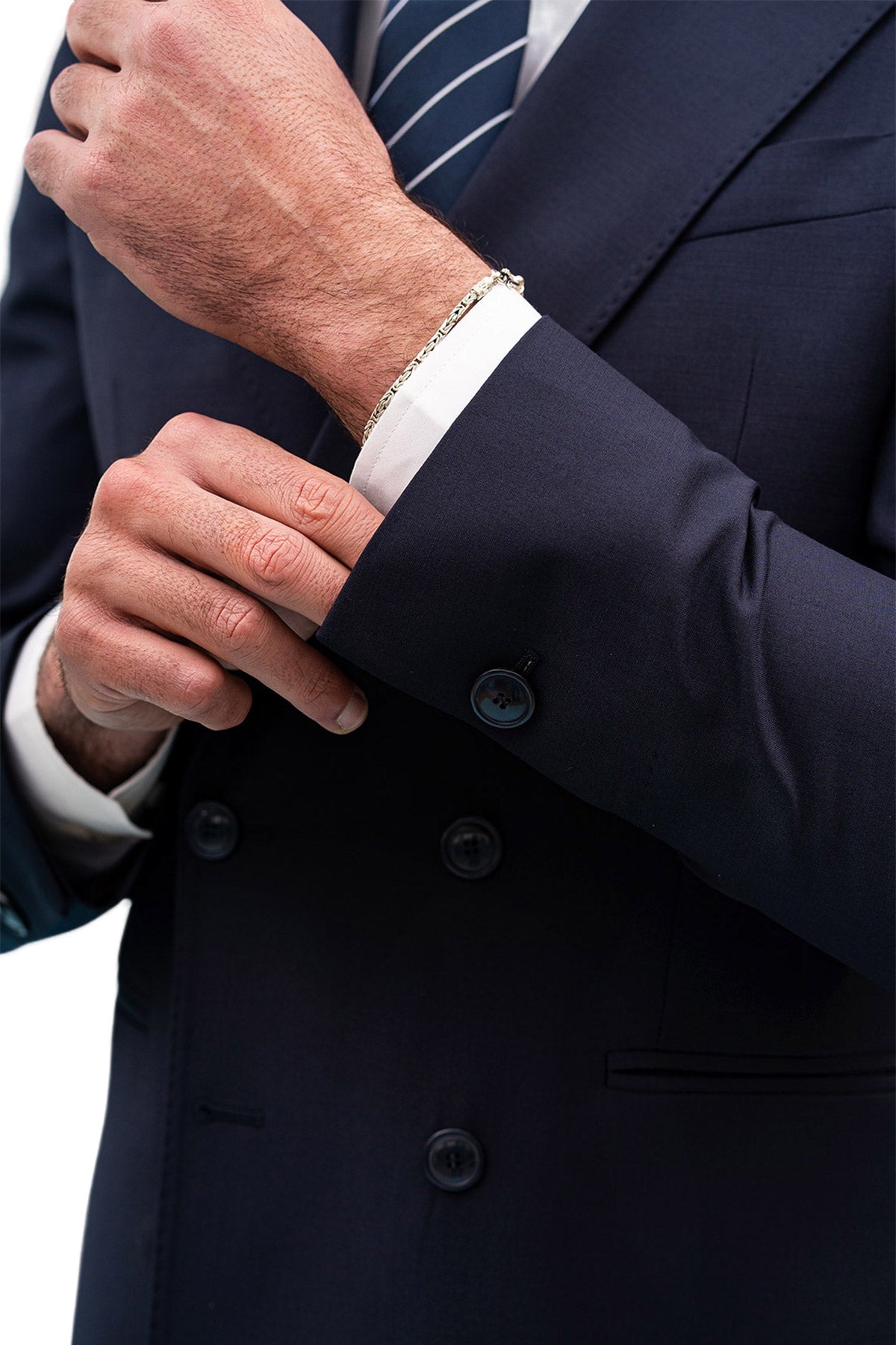 Giacca uomo Doppiopetto Navy blu fresco lana mista Rever a lancia