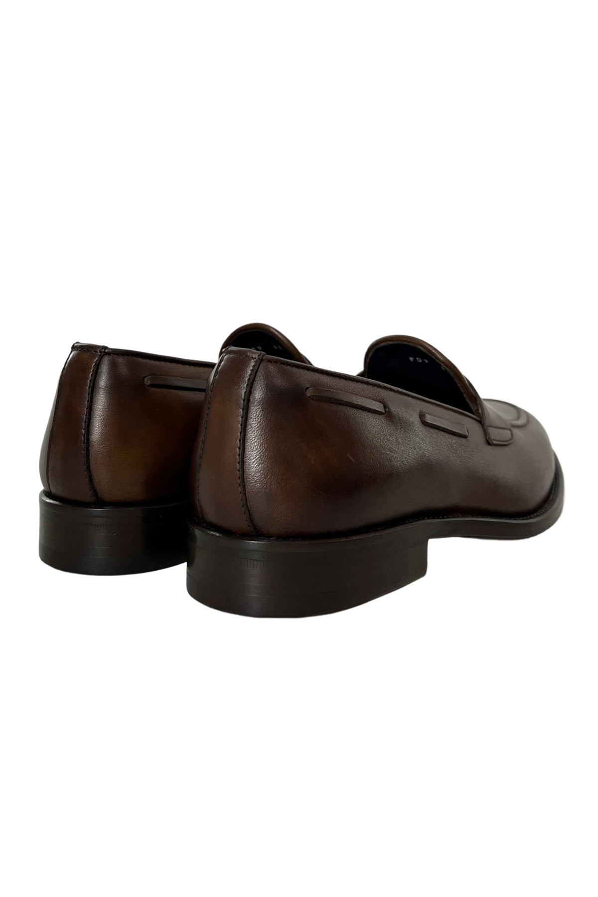 Mocassini uomo marroni in vera pelle modello college e suola in cuoio made in italy