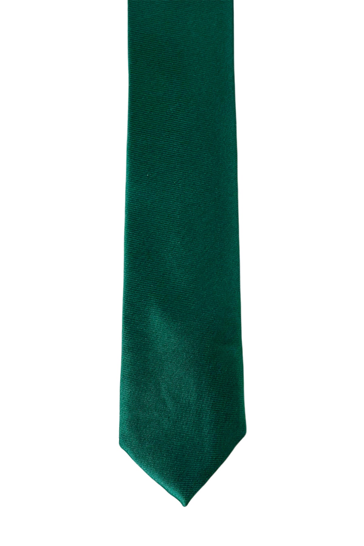 Cravatta uomo verde bottiglia da cerimonia slim 5cm effetto seta