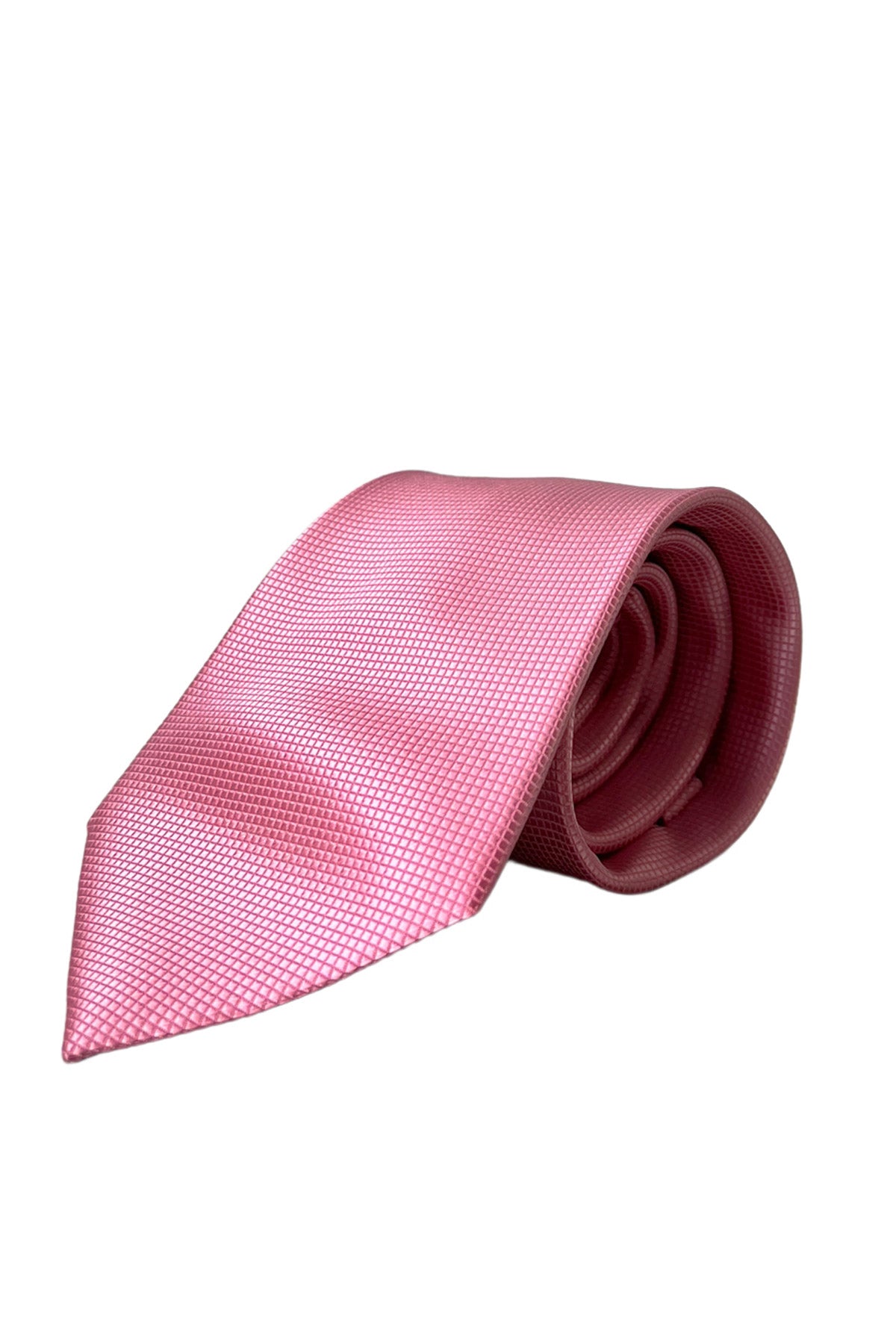 Cravatta uomo rosa 8cm da cerimonia elegante tinta unita effetto diamantato