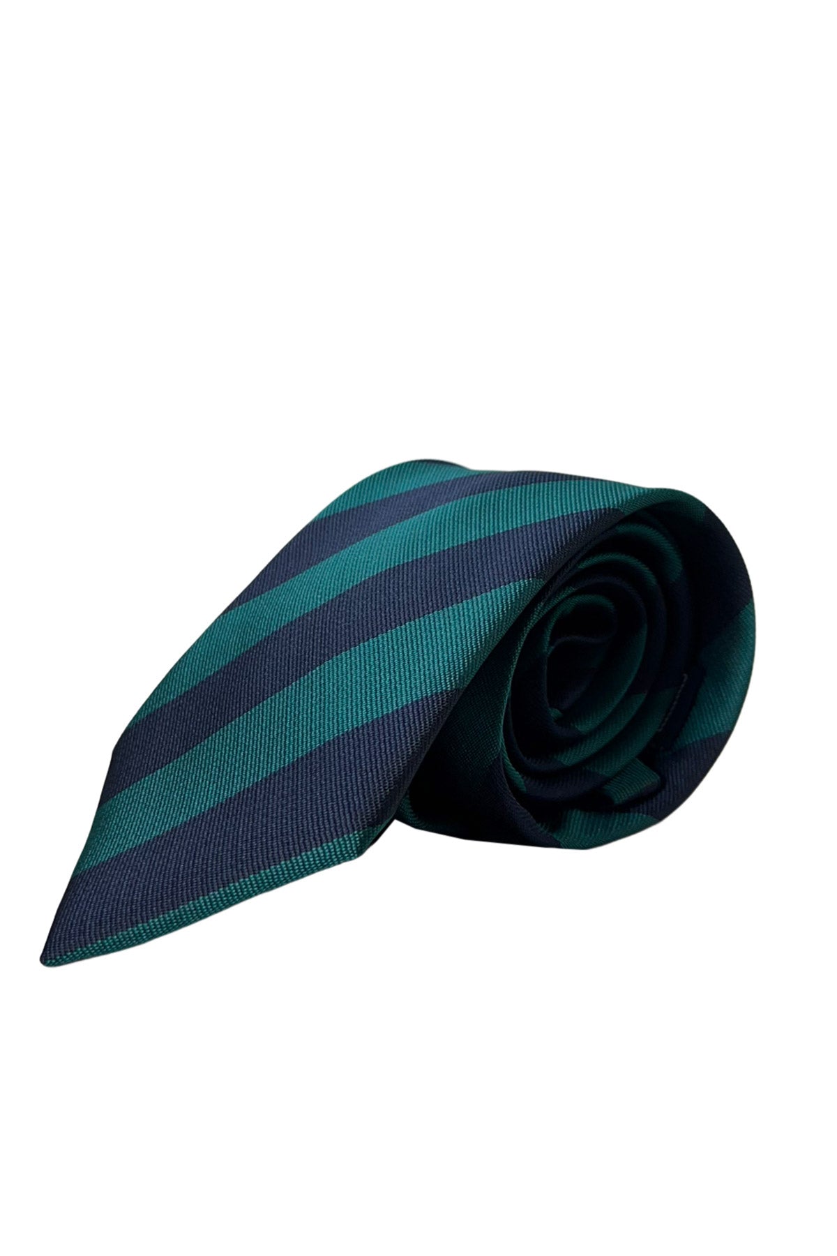 Cravatta uomo verde e blu regimental 8cm da cerimonia elegante effetto seta