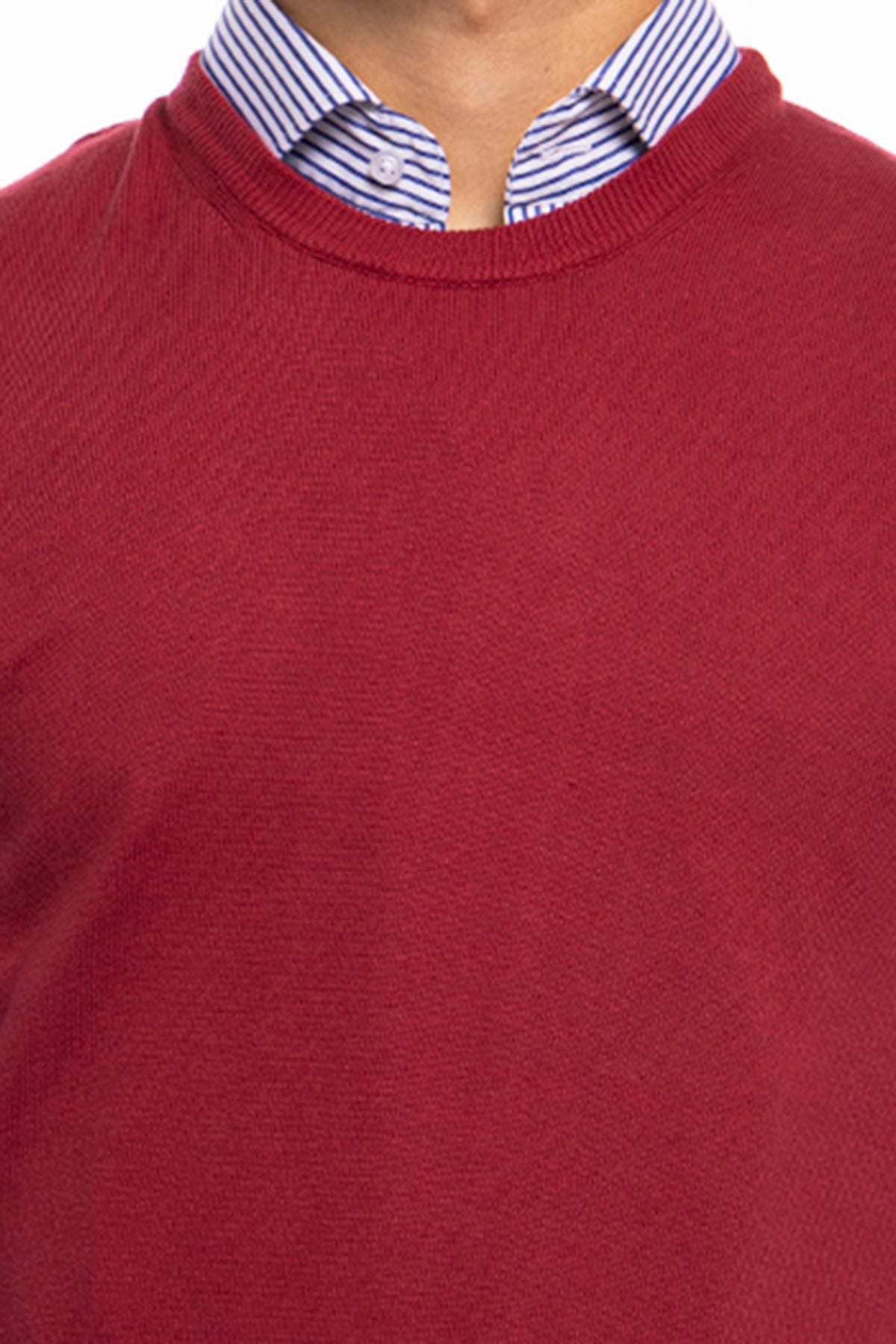 Gilet da uomo bordeaux 100% cotone di filo finezza 12 tinta unita
