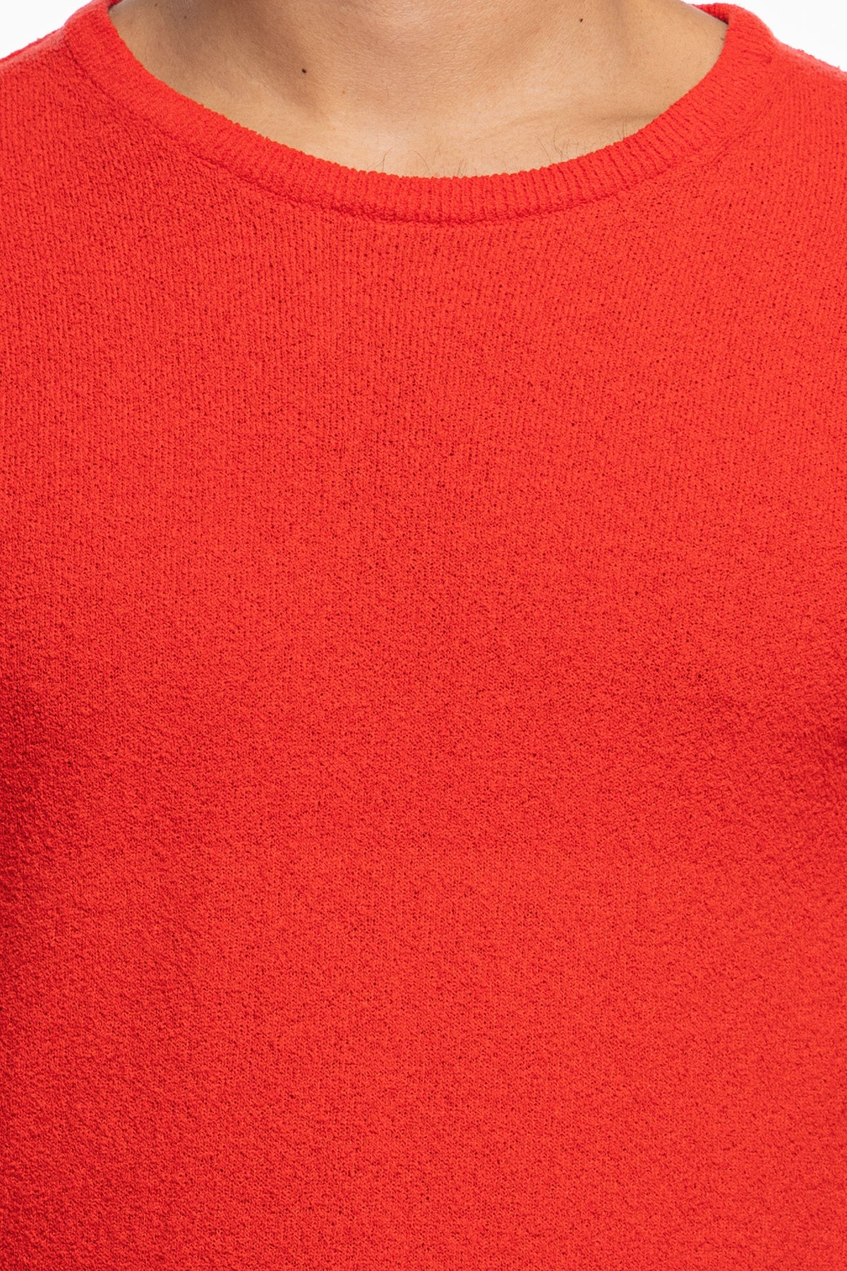 Maglioncino da uomo Rosso mezze maniche 100% cotone effetto spugna  tinta unita