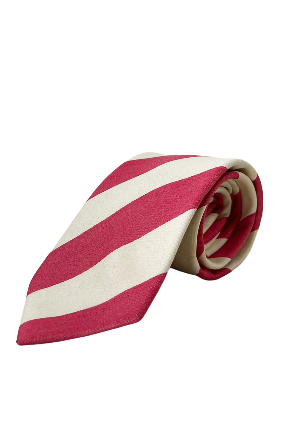Cravatta uomo rosa fantasia righe 8cm da cerimonia elegante fresco lana super 120's