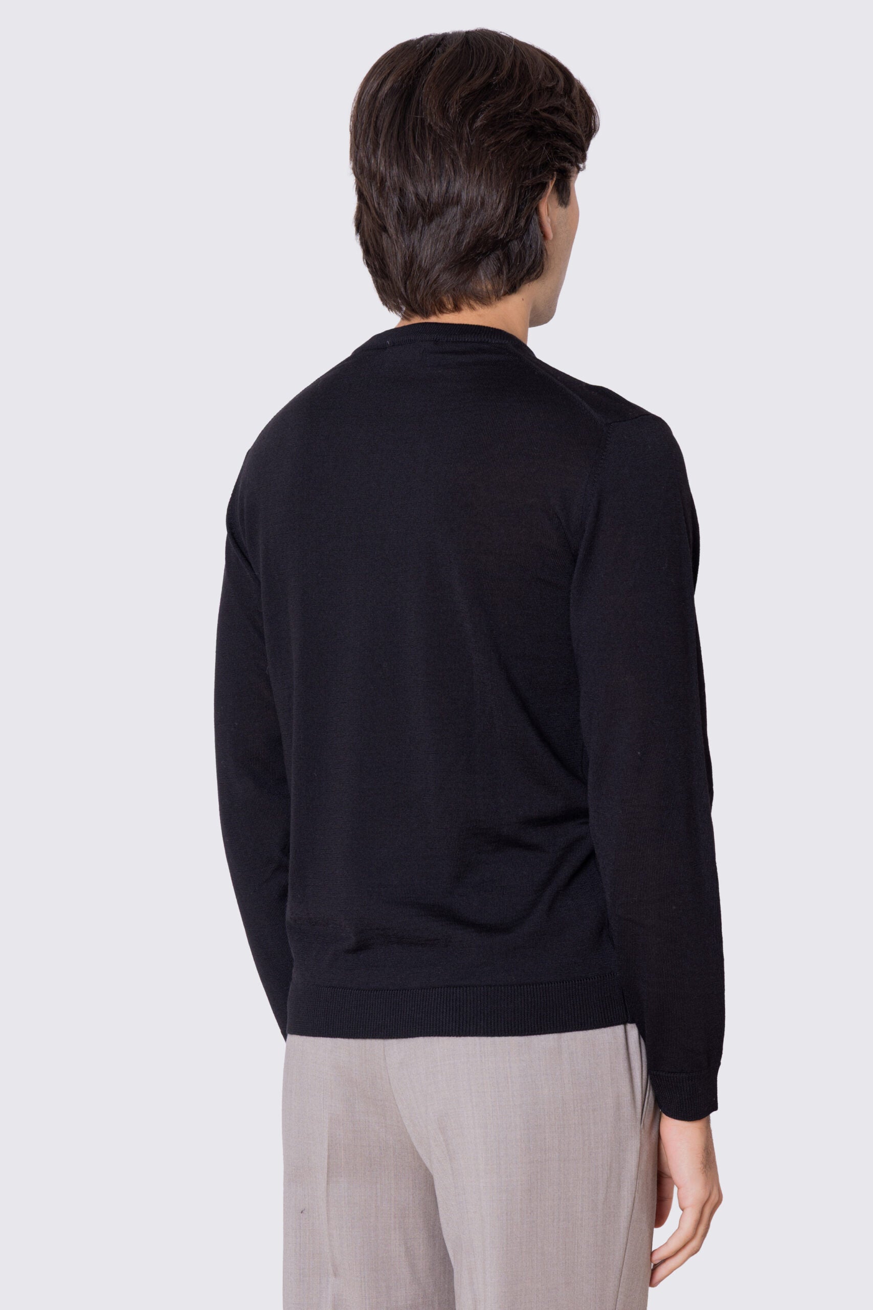 Maglioncino girocollo da uomo manica lunga in cotone 100% made in Italy