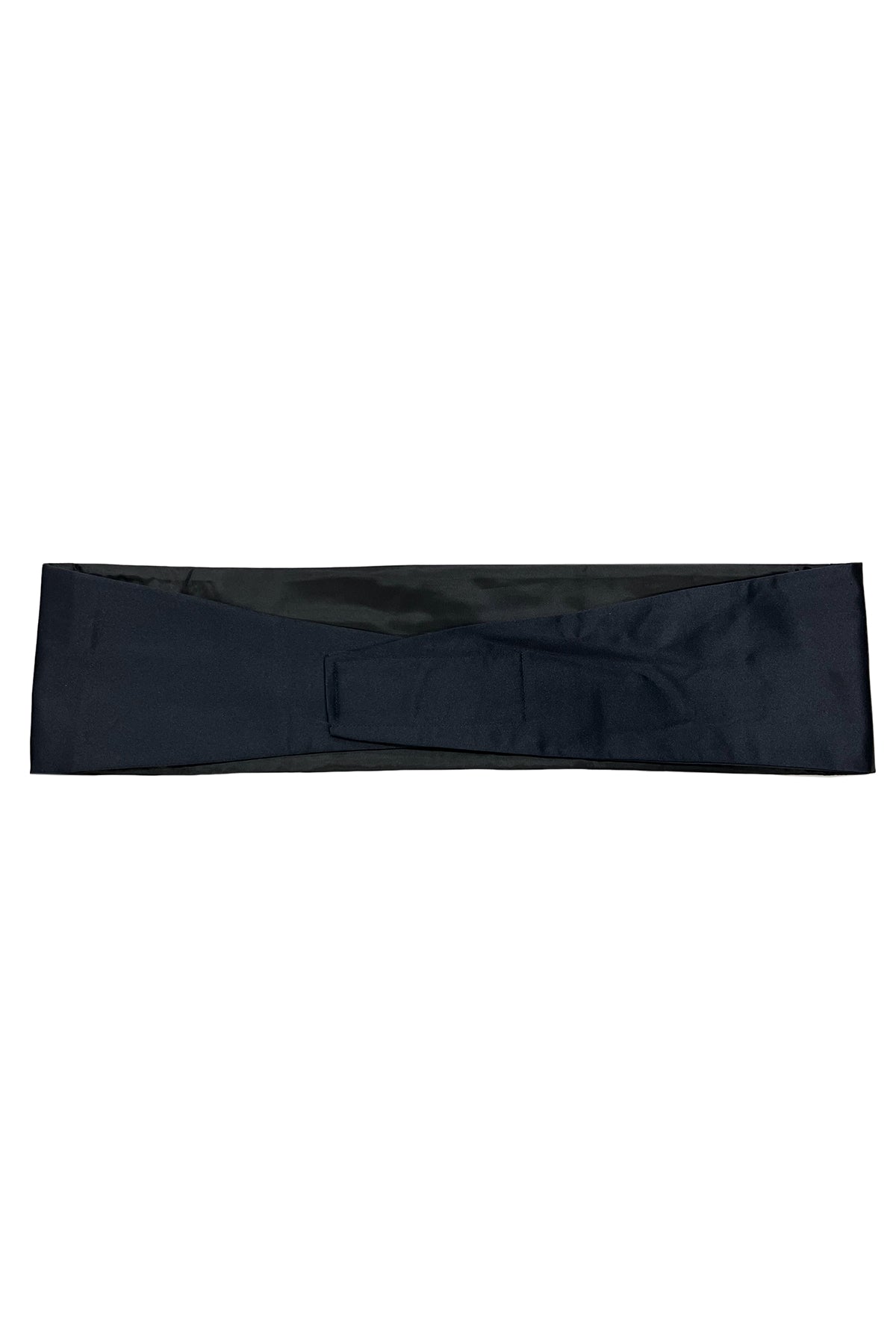 Fascia smoking in raso effetto  seta 13cm tinta unita chiusura a strappo invisibile