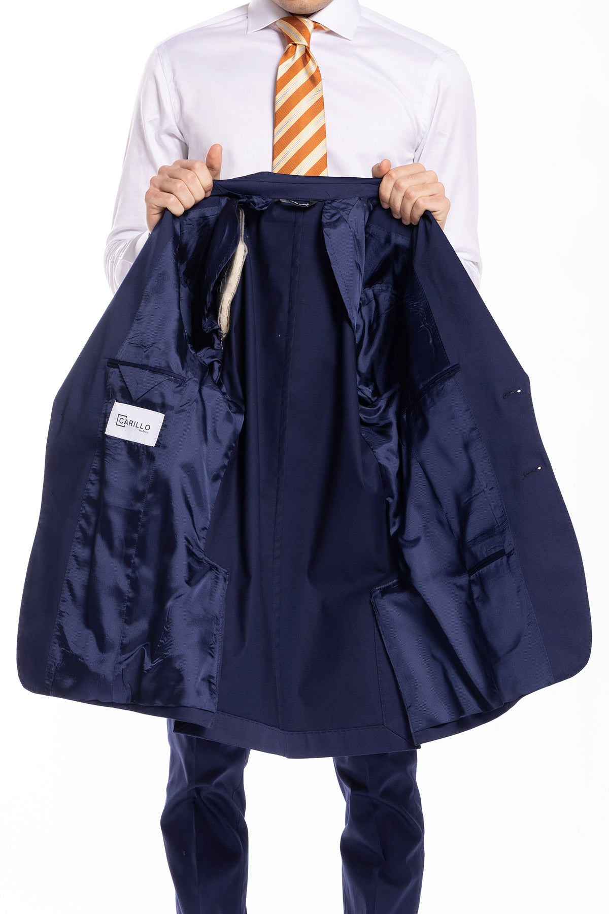 Giacca uomo monopetto navy blu in cotone Rever largo tasche a toppe vestibilità regular fit
