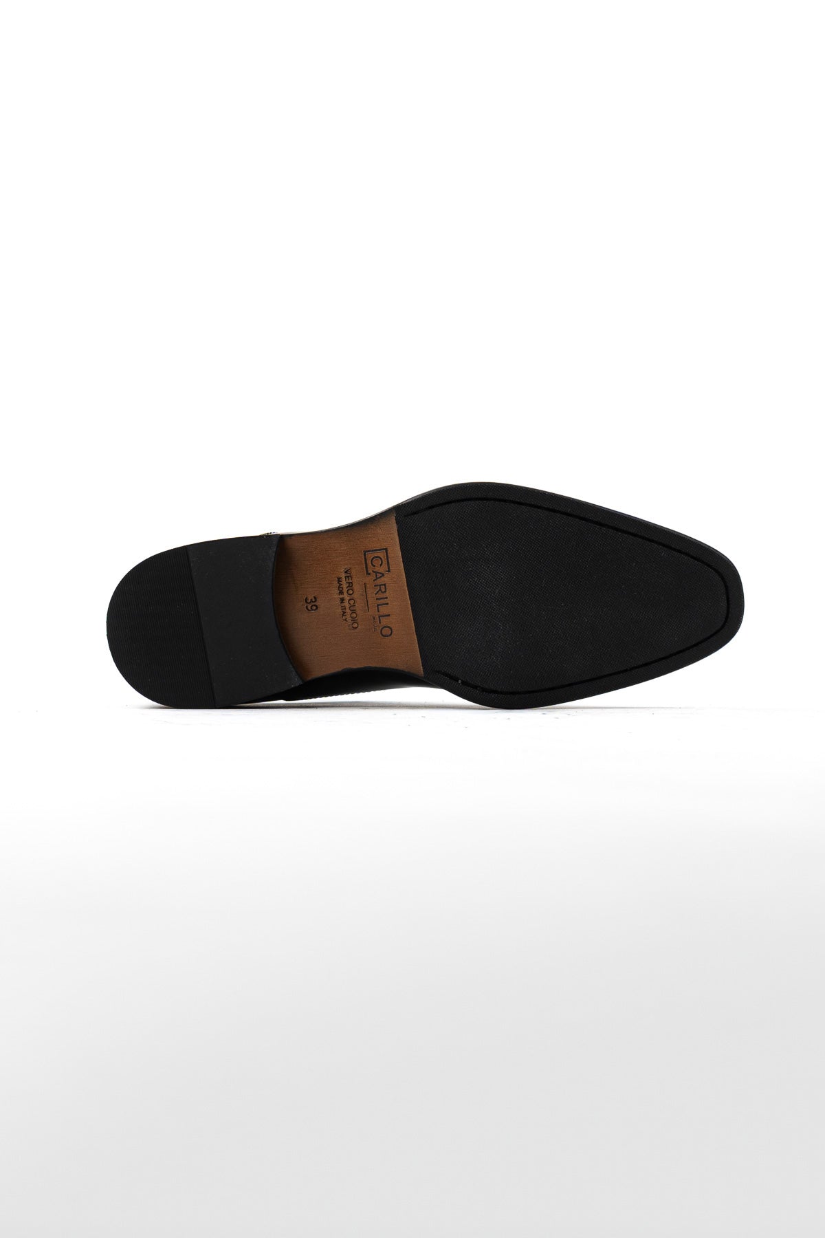 Scarpe stringate da uomo Nere modello oxford in vera pelle con chiusura lacci e suola in cuoio