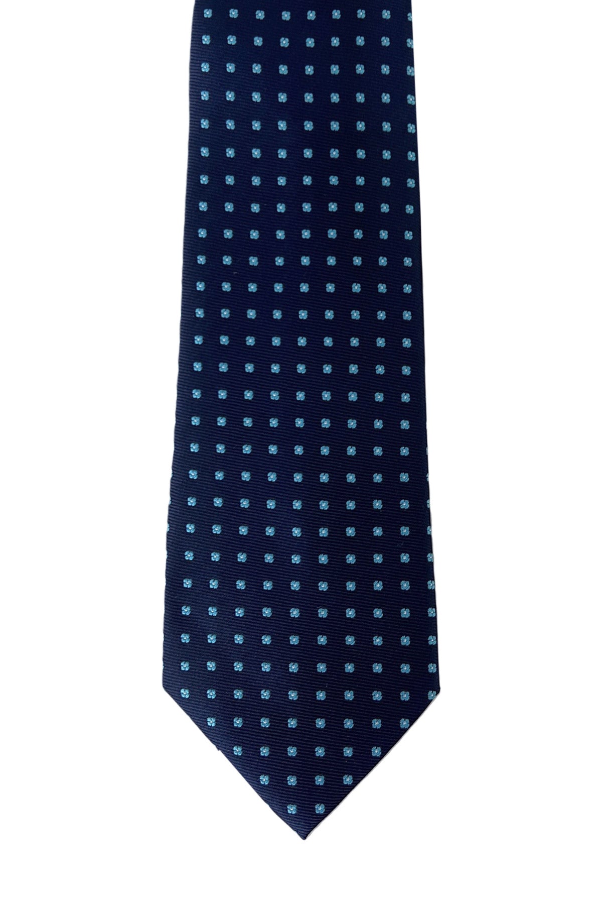 Cravatta uomo blu fantasia fiori celesti 8cm da cerimonia elegante effetto seta