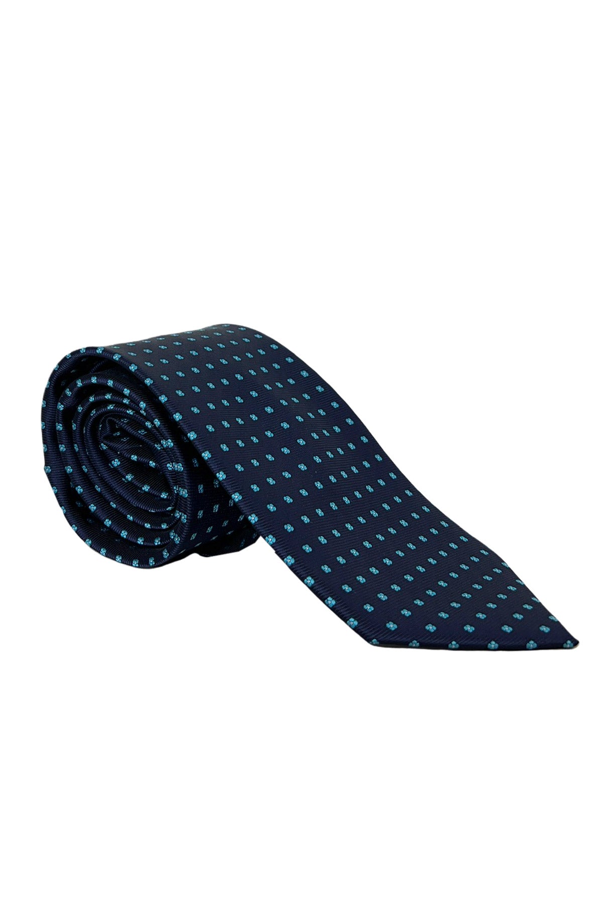 Cravatta uomo blu fantasia fiori celesti 8cm da cerimonia elegante effetto seta