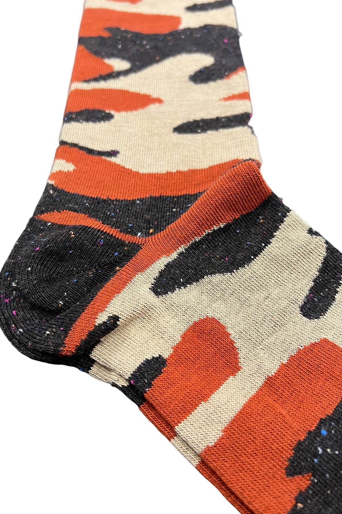 Calzini uomo lunghi in cotone e seta fantasia camouflage multicolor made in italy