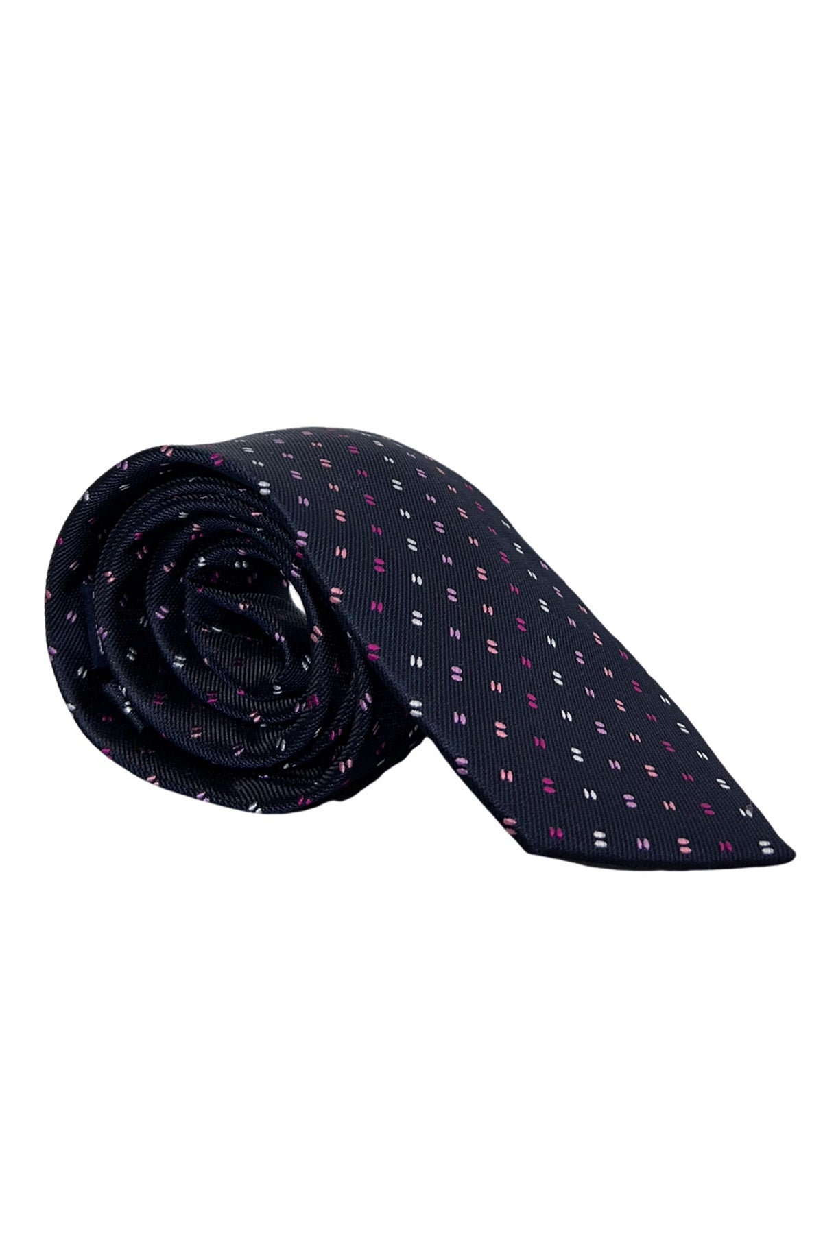 Cravatta uomo blu fantasia multicolor 8cm da cerimonia elegante effetto seta