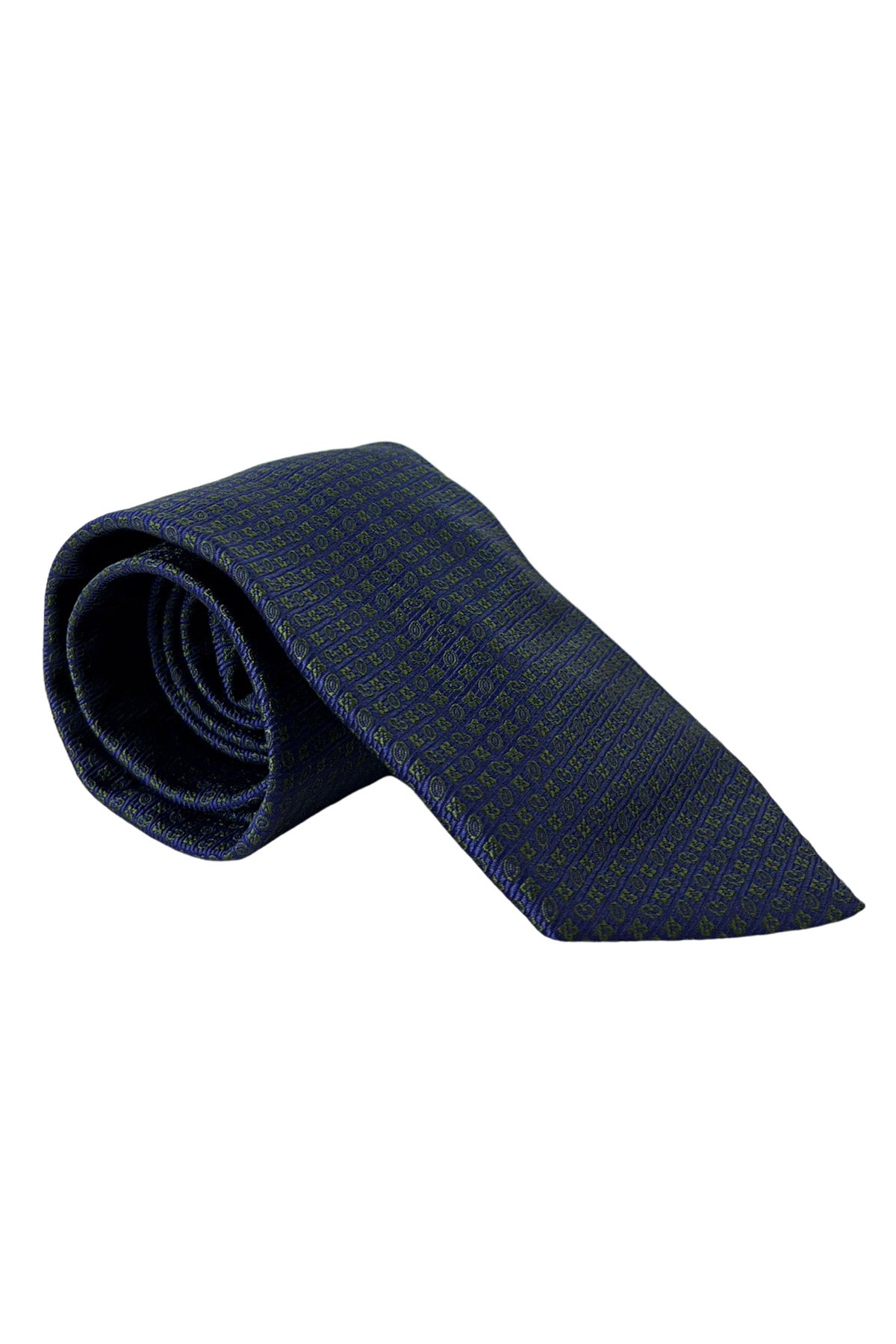 Cravatta uomo bluette fantasia fiori e foglie verdi 9cm da cerimonia elegante pura seta