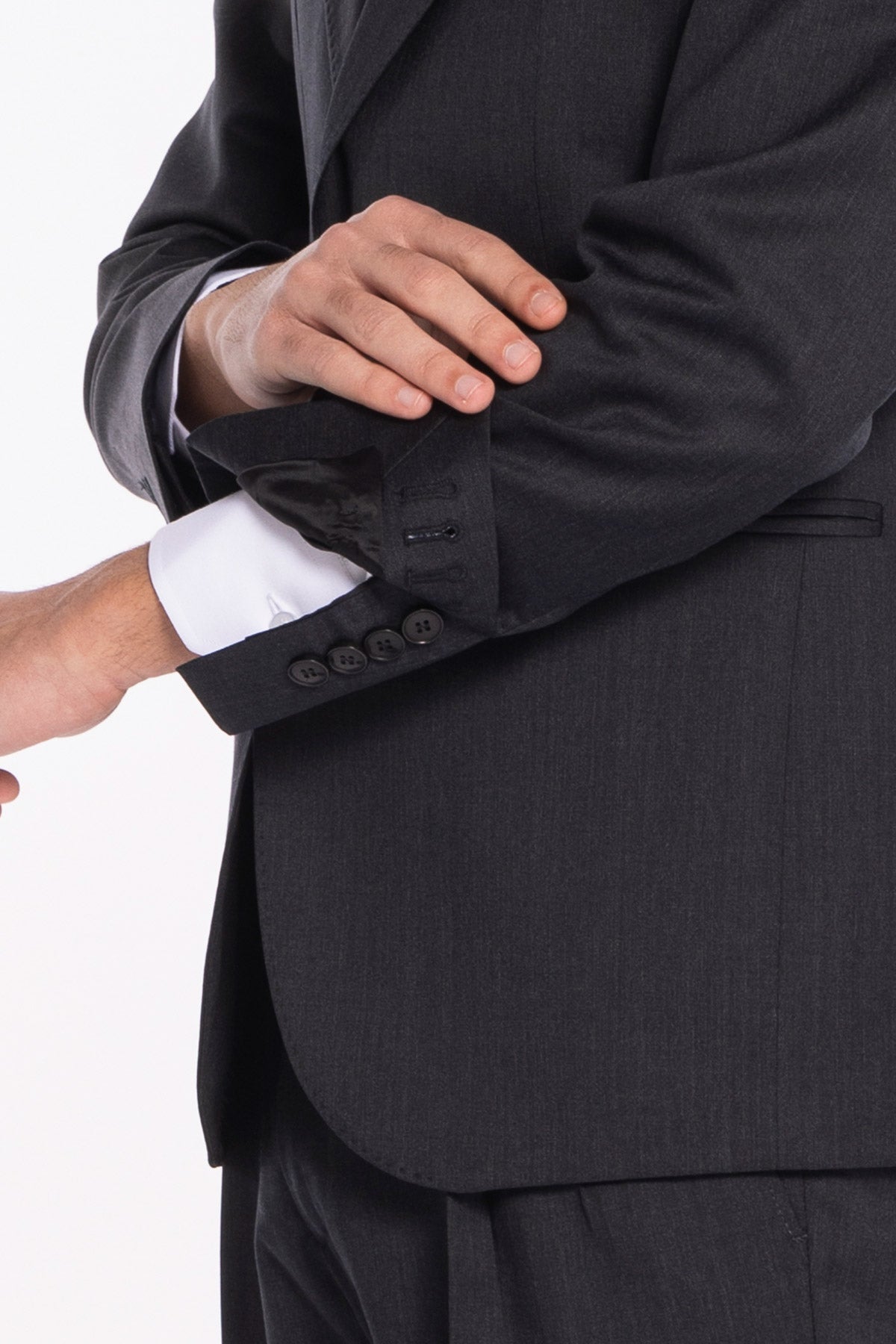 Giacca uomo monopetto grigio scuro in fresco lana super 130's Vitale Barberis Canonico Rever a lancia