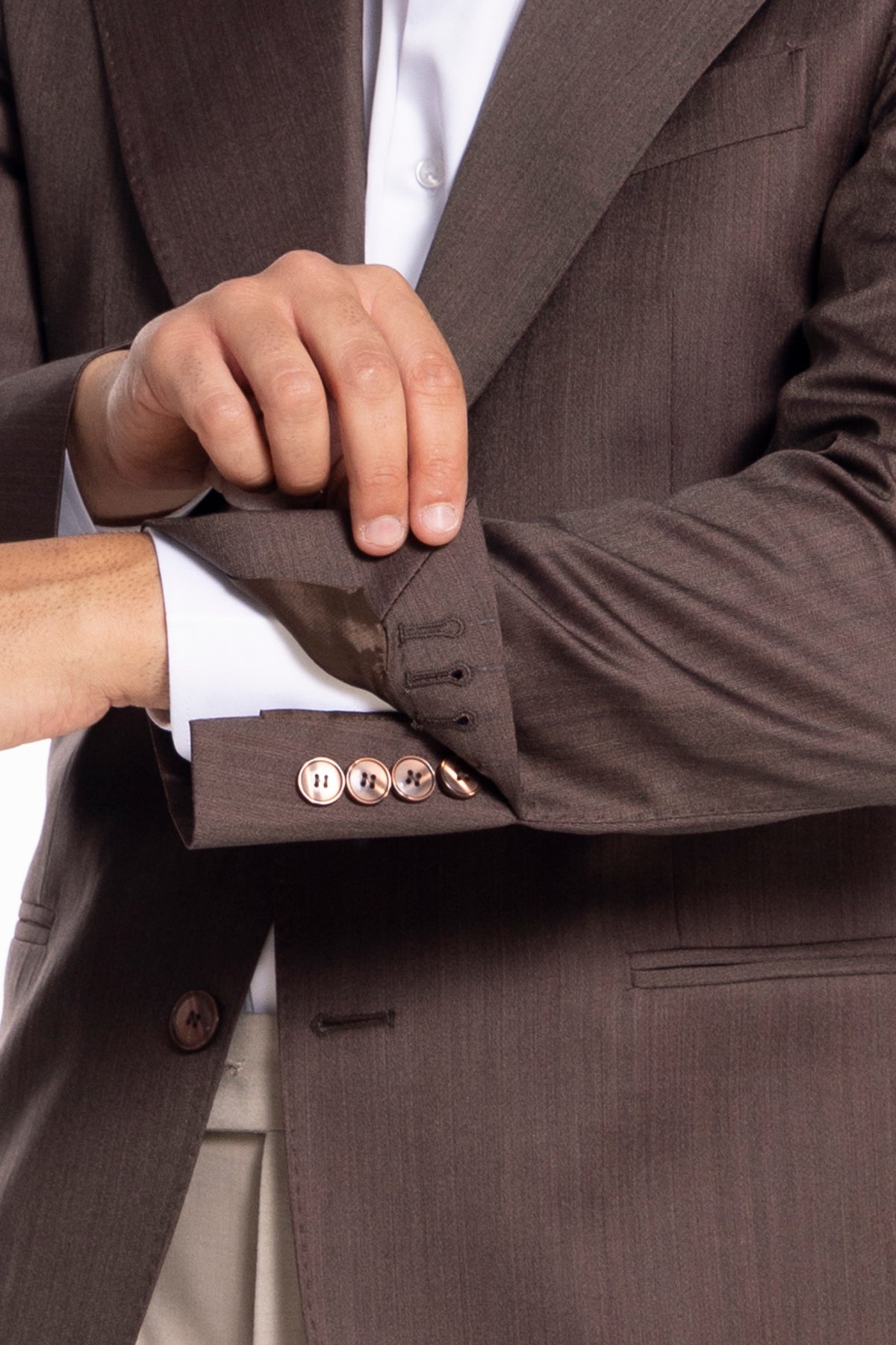 Giacca uomo monopetto marrone Solaro in fresco lana e seta Vitale Barberis Canonico Rever a lancia