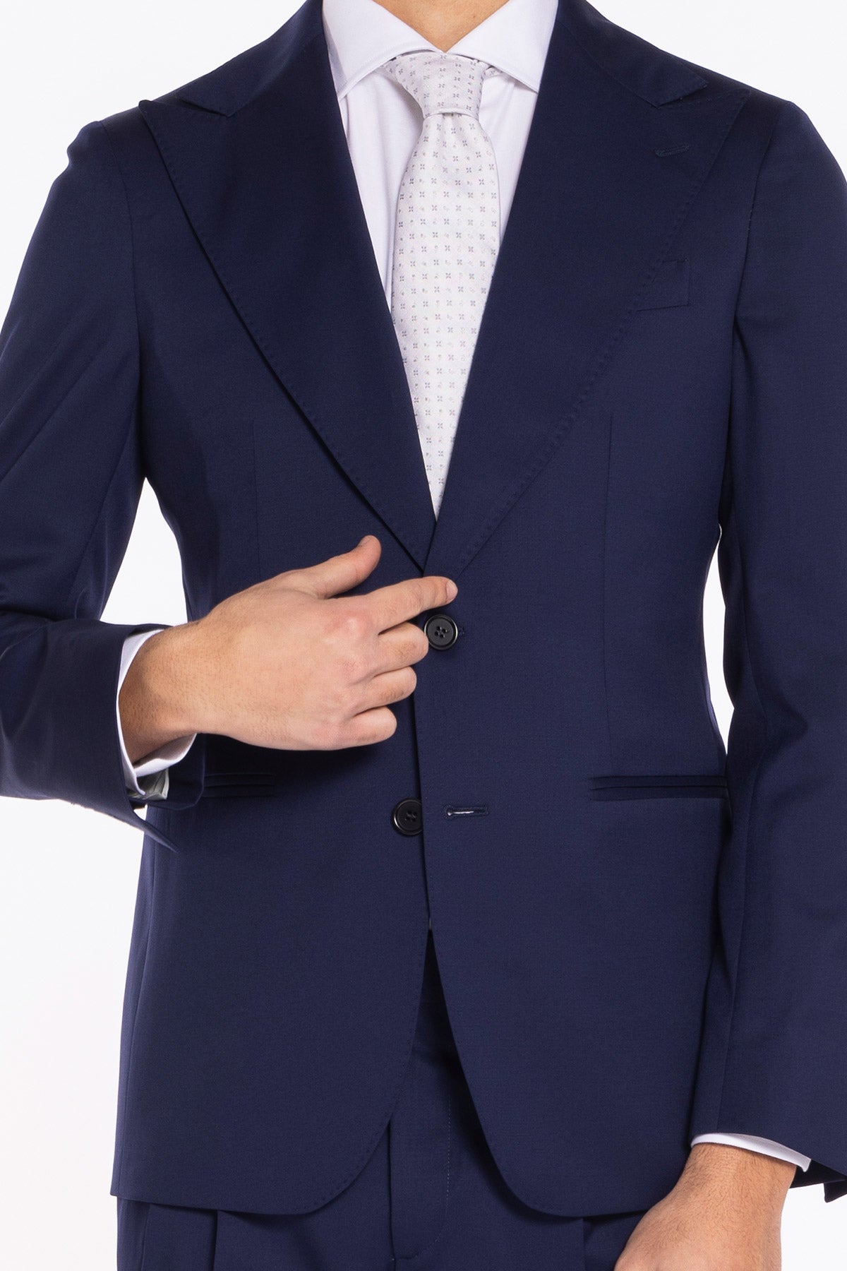 Abito uomo monopetto blu fresco lana super 130's Vitale Barberis Canonico Rever a lancia