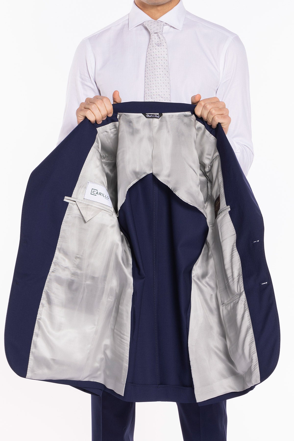 Abito uomo monopetto blu fresco lana super 130's Vitale Barberis Canonico Rever a lancia