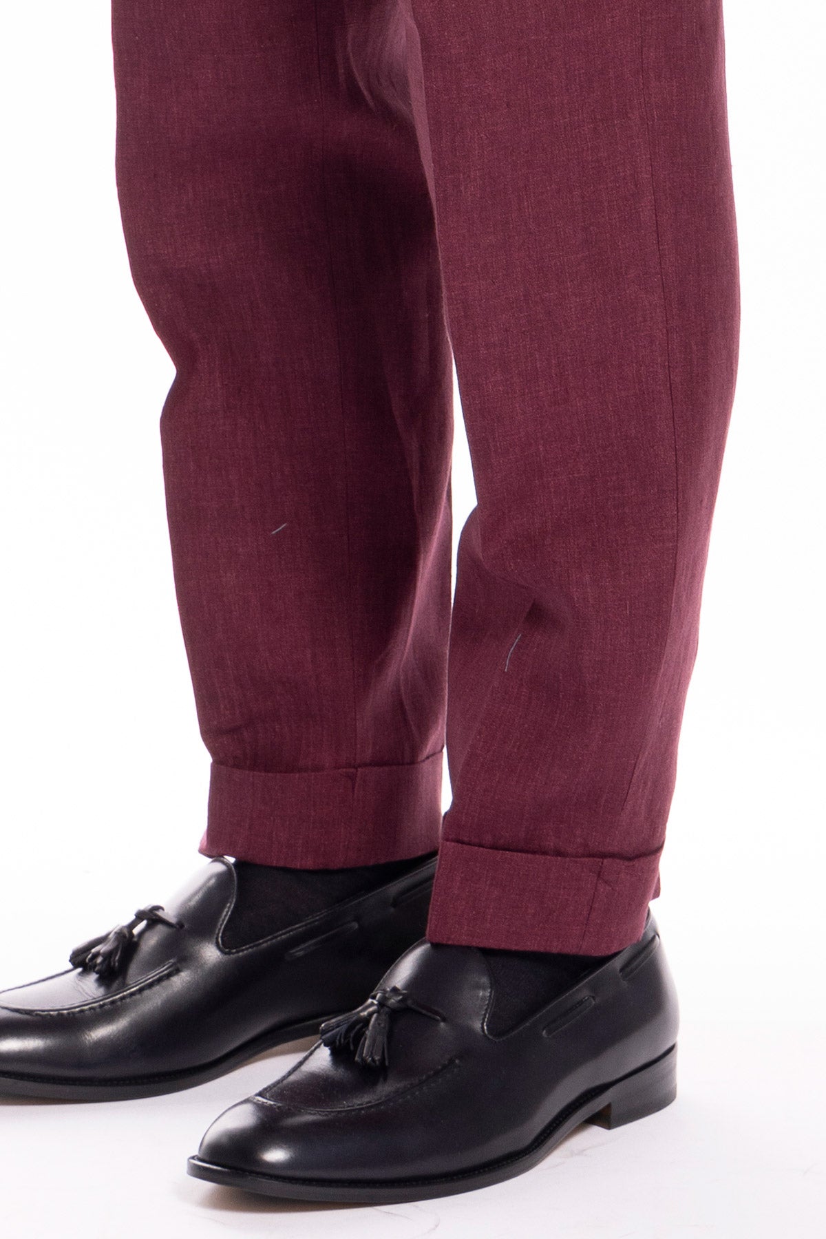 Abito uomo monopetto bordeaux 100% lino Bristol Tessuti Napoli rever a lancia