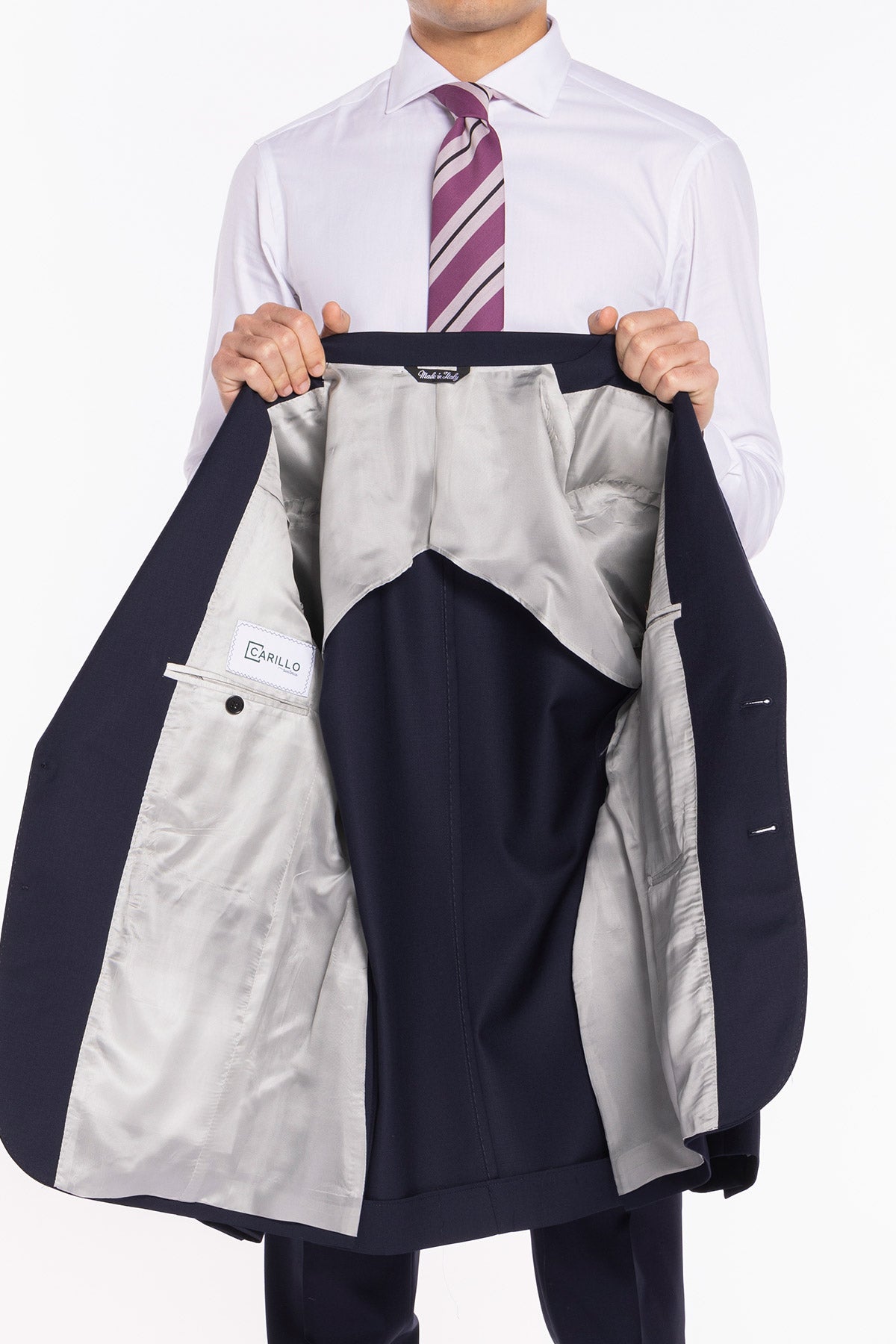 Giacca uomo monopetto blu notte fresco lana super 130's Vitale Barberis Canonico Rever largo