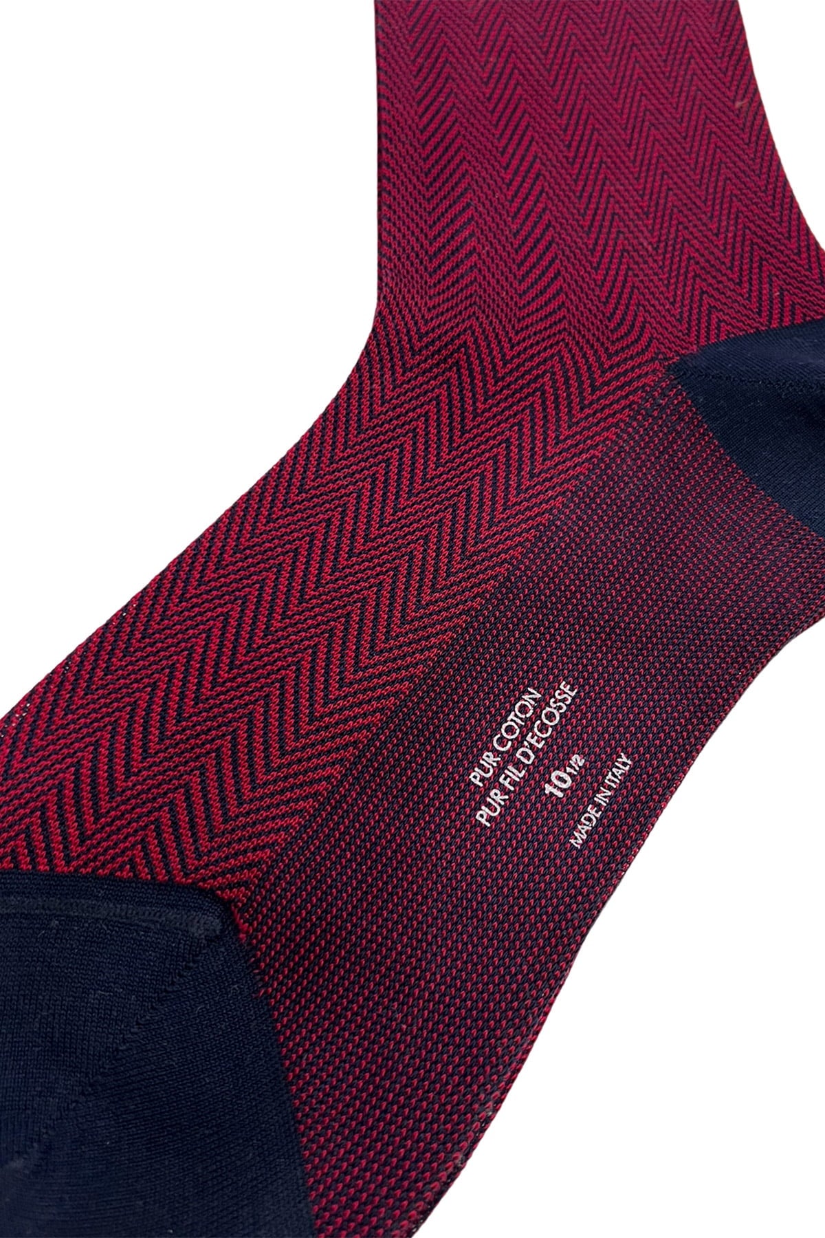 Calzini uomo bordeaux filo di scozia lunghezza polpaccio fantasia spigata Blu made in italy