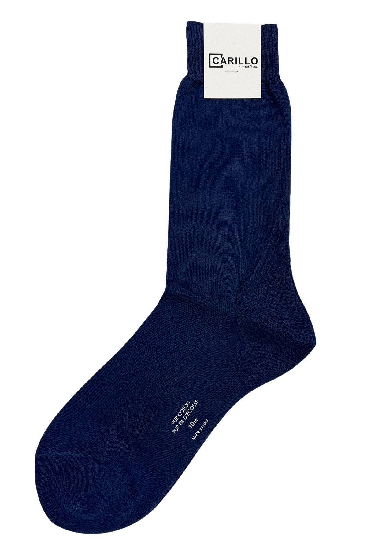 Calzini uomo royal blu filo di scozia lunghezza polpaccio tinta unita made in italy