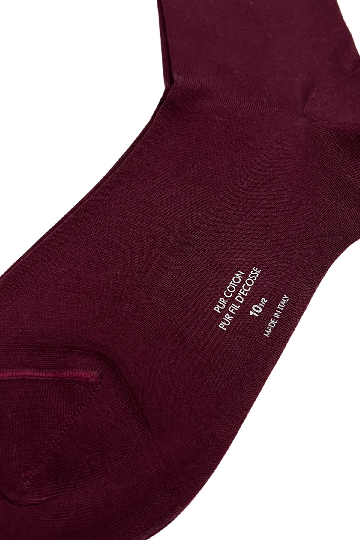Calzini uomo bordeaux filo di scozia lunghezza polpaccio tinta unita made in italy