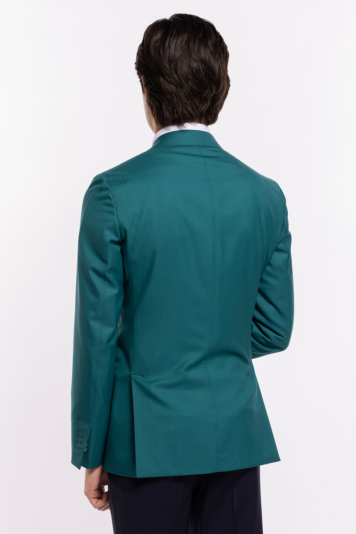 Giacca uomo monopetto verde menta fresco lana super 140's Holland & Sherry Rever largo classico