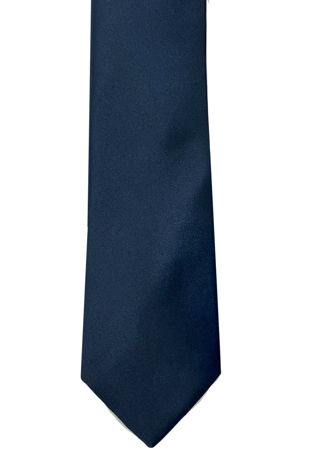 Cravatta uomo blu notte tinta unita in seta 100% larghezza 8 cm da cerimonia elegante