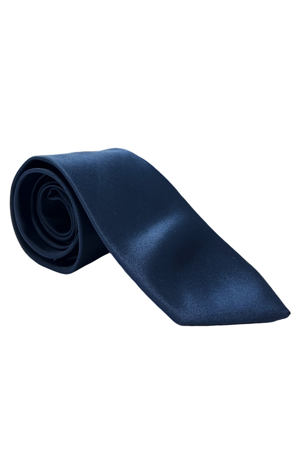Cravatta uomo blu notte tinta unita in seta 100% larghezza 8 cm da cerimonia elegante