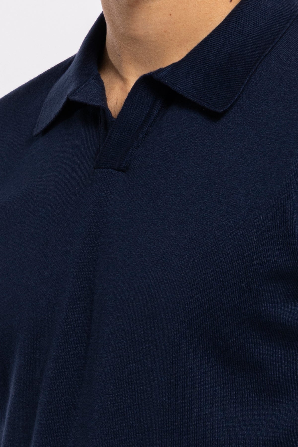 Polo da uomo mezze maniche blu tinta unita 100% cotone di filo tinta unita finezza 14<br />
-
