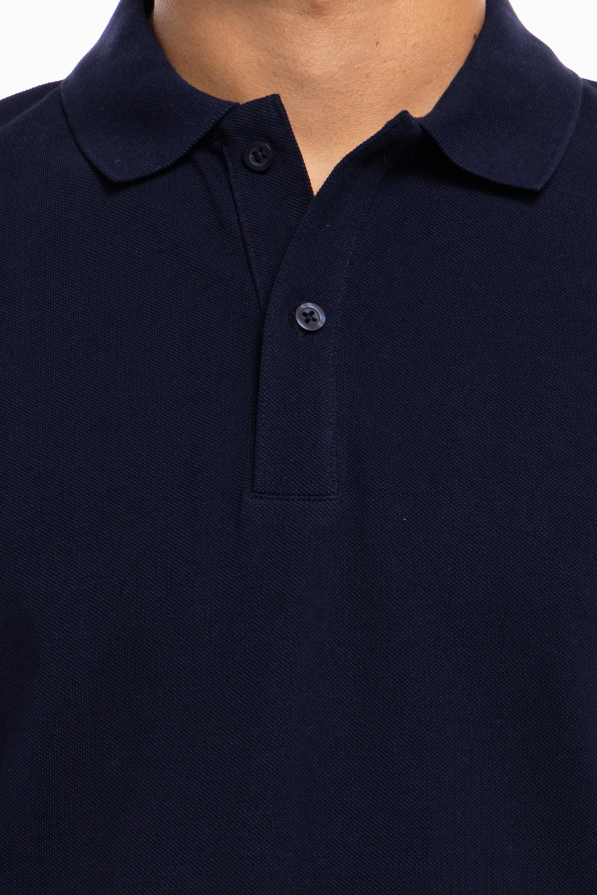 Polo da uomo Blu in piquet 100% cotone mezza maniche tinta unita regular fit elasticizzata-