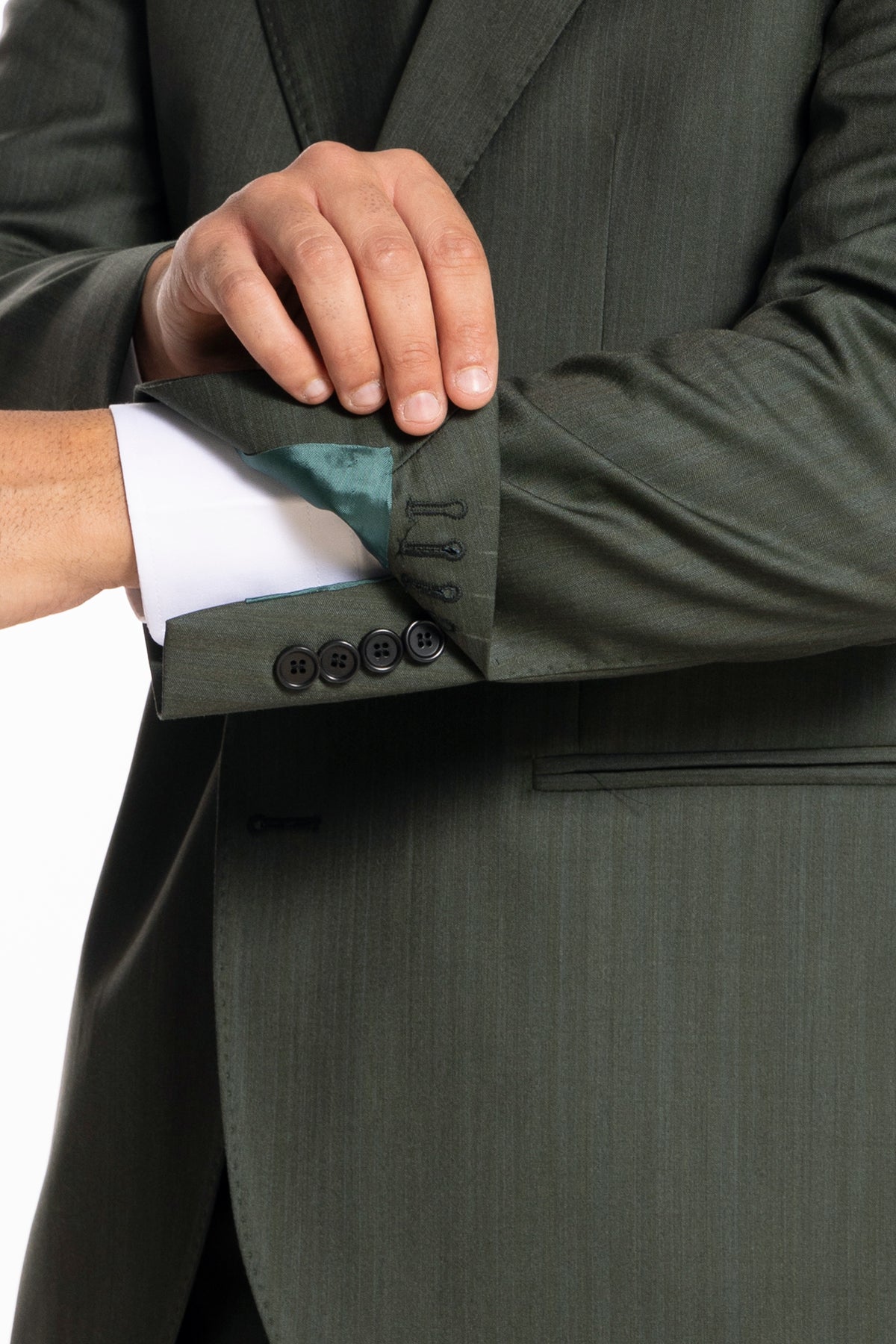 Giacca uomo monopetto verde militare Solaro in fresco lana e seta Vitale Barberis Canonico Rever classico