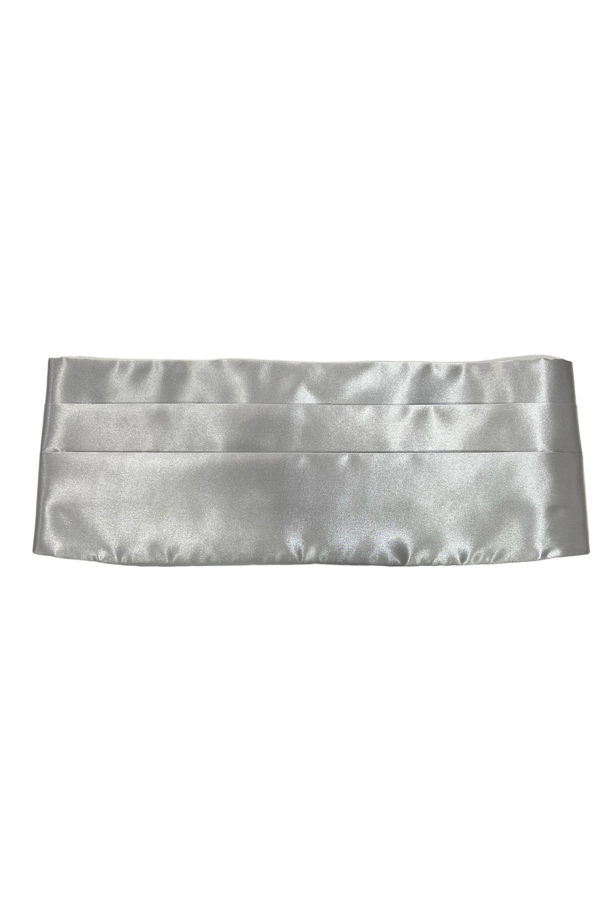 Fascia smoking in raso effetto seta grigio perla effetto raso tinta unita chiusura gancio regolabile larghezza 14 cm