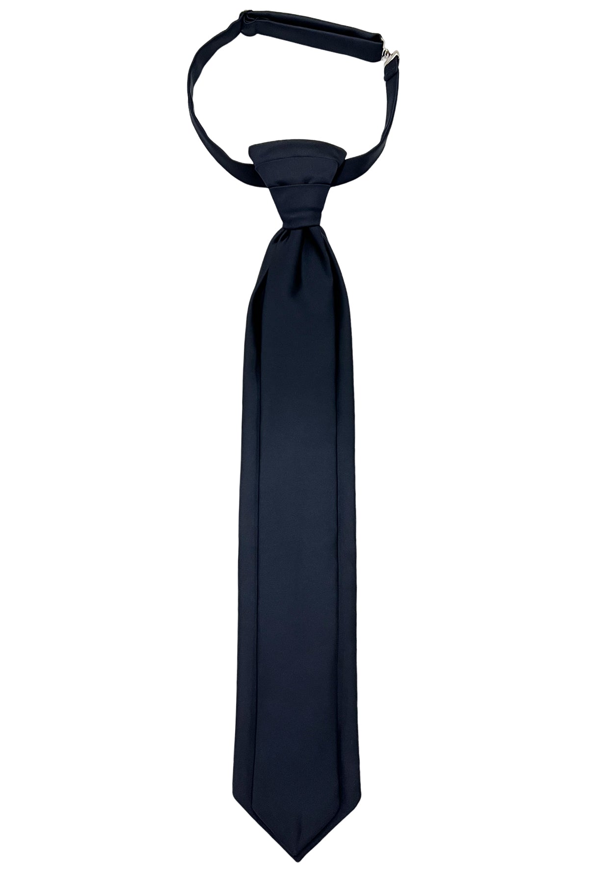 Plastron uomo Blu 8cm da sposo elegante tinta unita in raso effetto doppia cravatta
