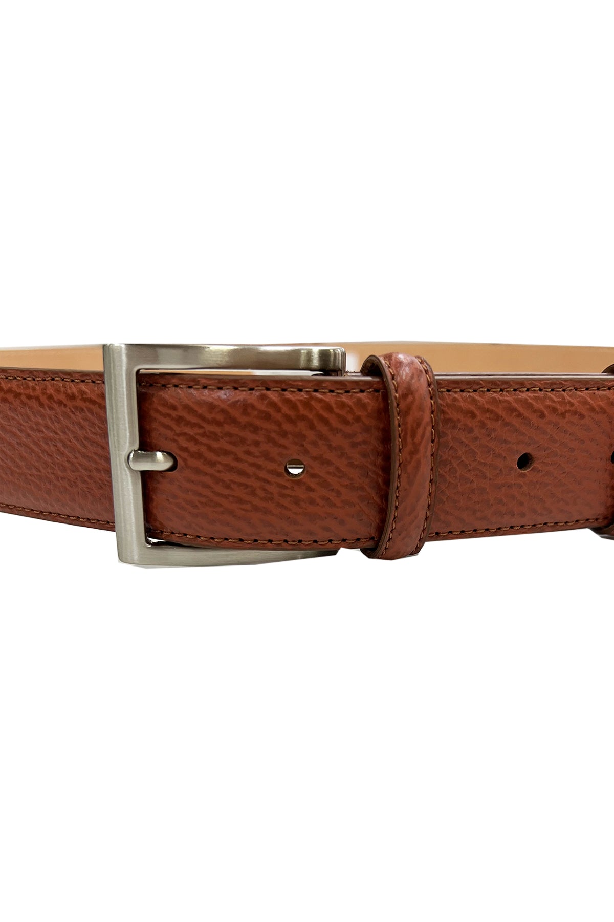 Cintura uomo marrone in vera pelle con fibbia argento made in italy