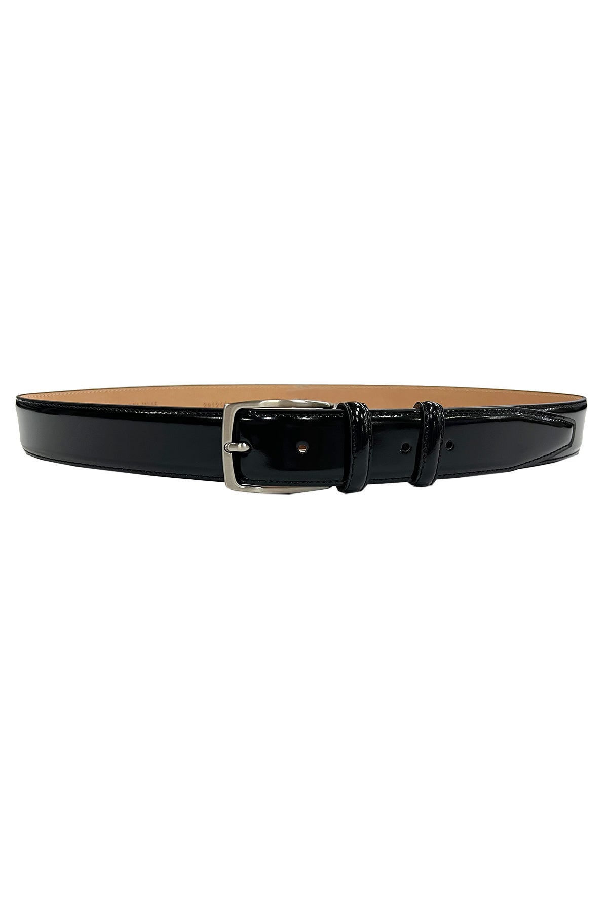 Cintura uomo nera in vera pelle con fibbia argento made in italy
